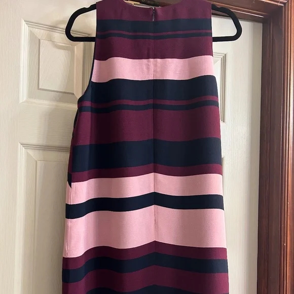Ann Taylor Factory Sleeveless Burgundy—Multi Stripes Career Casual Dress - Picture 9 of 9
